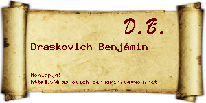 Draskovich Benjámin névjegykártya
