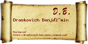 Draskovich Benjámin névjegykártya