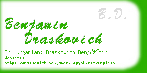 benjamin draskovich business card